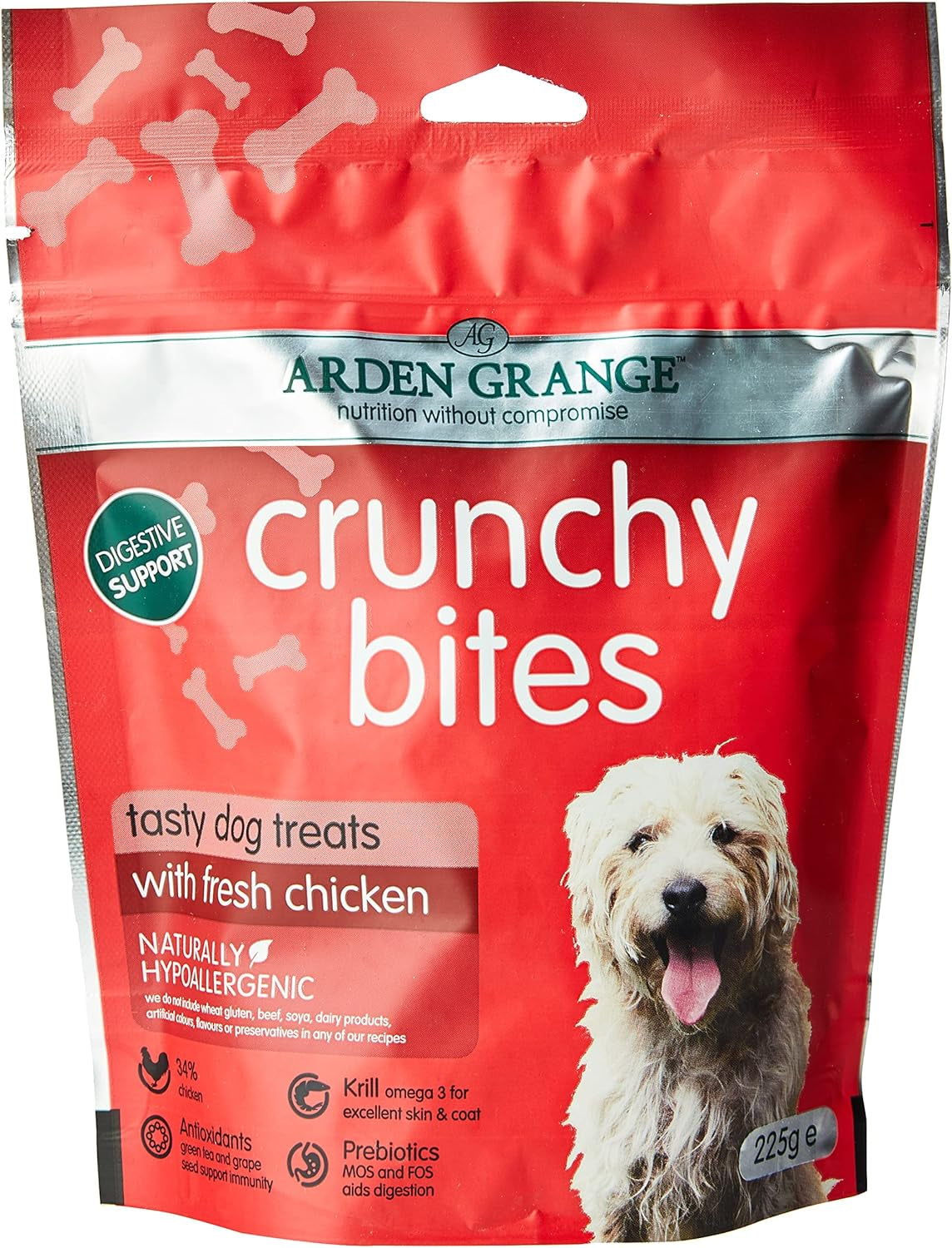 Crunchy Bites Dry Dog Treats Chicken, 225 G