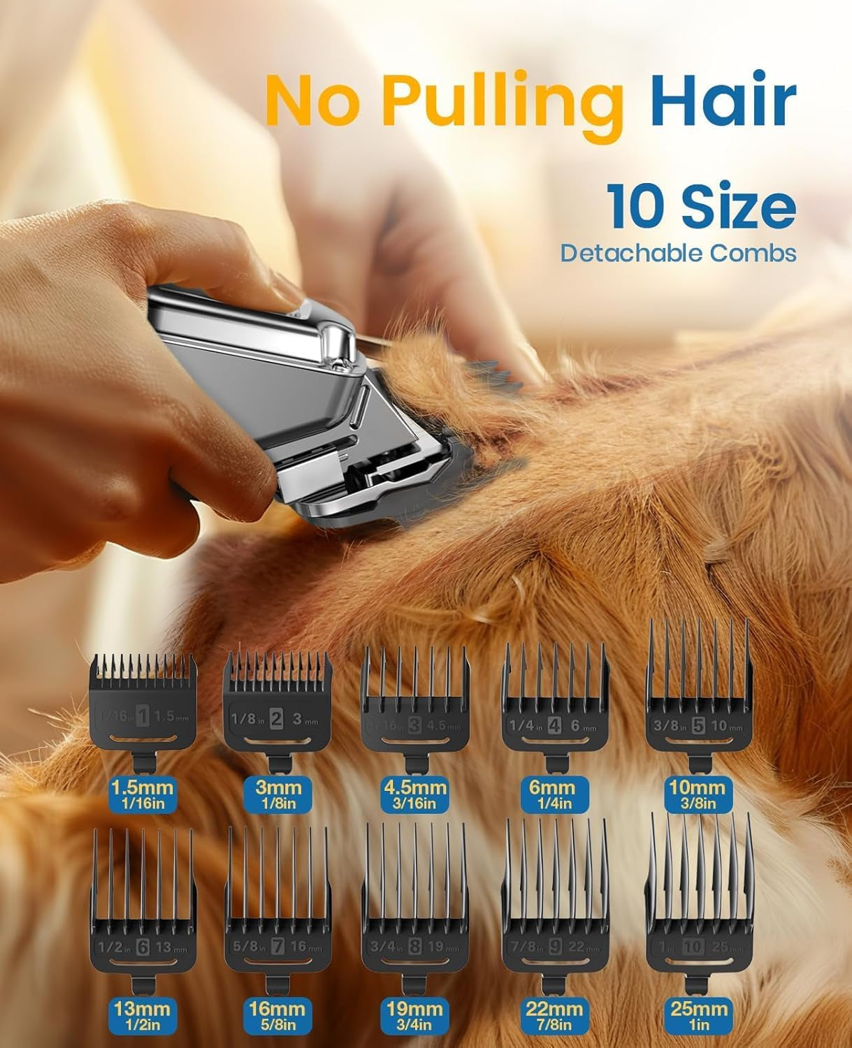 Oneisell Dog Clippers for Grooming for Thick Heavy Coats/Low Noise Rechargeable Cordless Pet Shaver with Stainless Steel Blade/Waterproof Dog Shaver for Dogs Pets and Animals