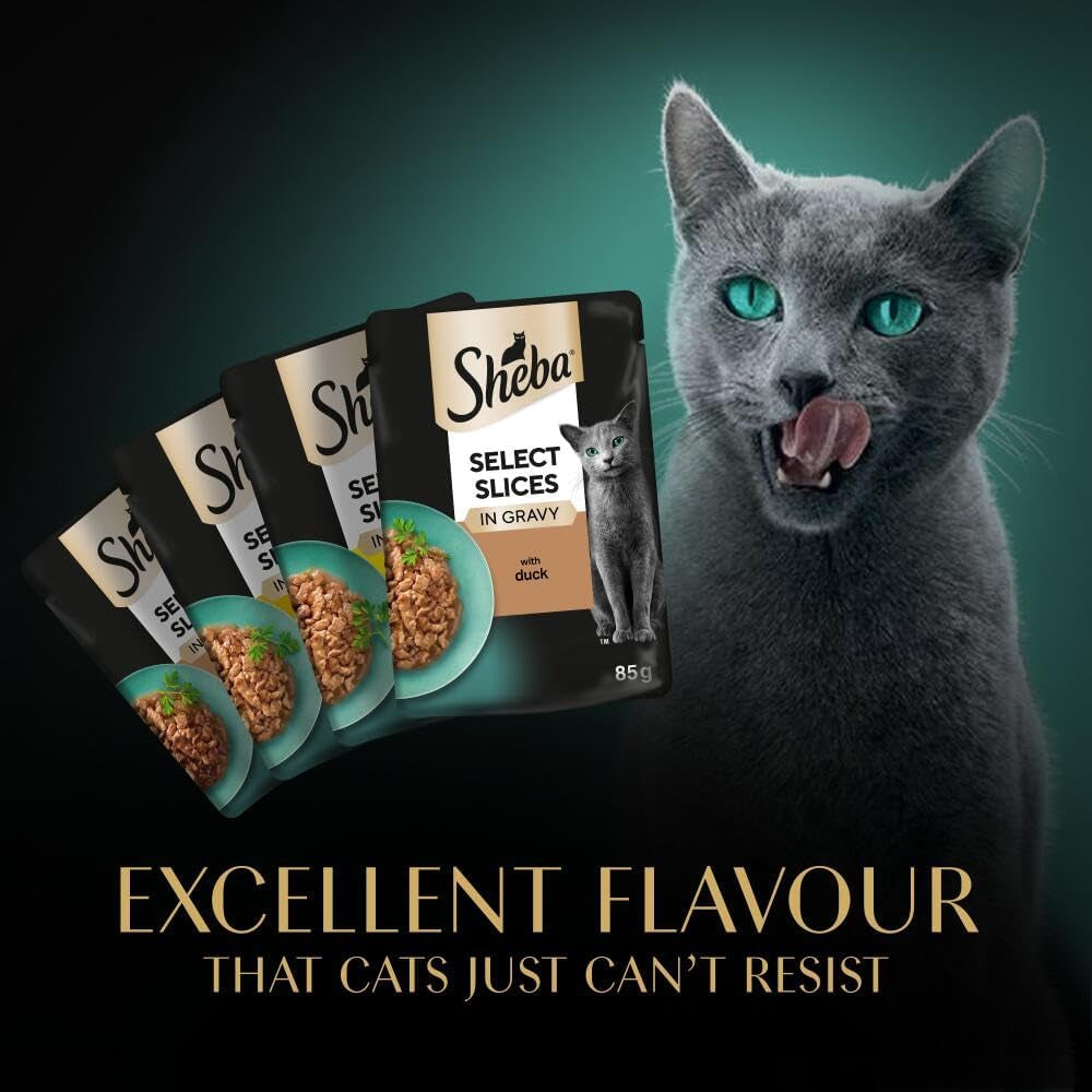 Sheba Select Slices Cat Wet Food - Poultry Selection in Gravy - 40X85G (Pack of 1)