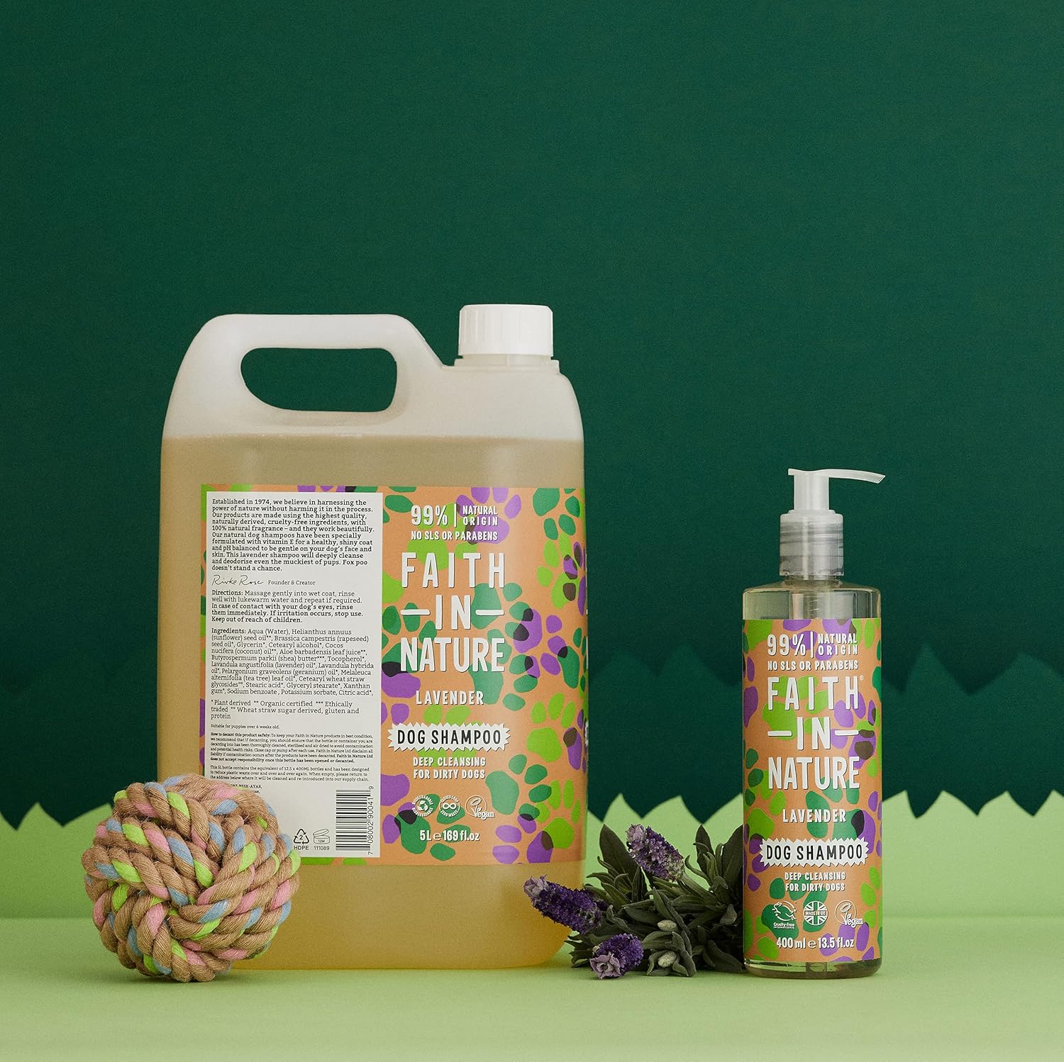 Faith In Nature Natural  Dog Shampoo, Vegan & Cruelty Free,No Sls,Silicones or Parabens, Deep Cleansing, for Dirty Dogs, 400Ml