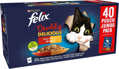 Felix Doubly Delicious Countryside Selection in Jelly Wet Cat Food 40X85G