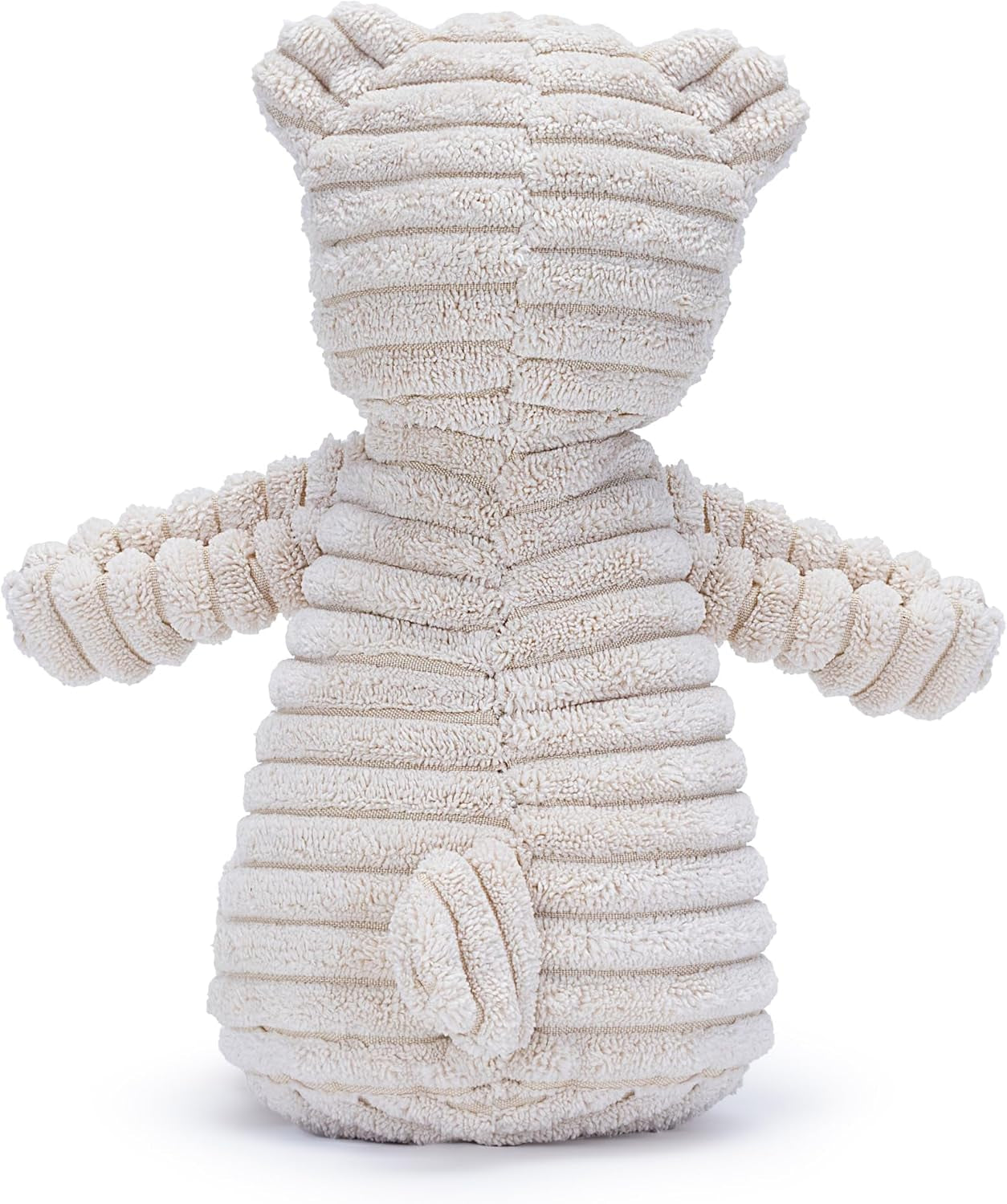 Bear Plush Dog Toy with Squeaker – Soft, Durable, Ribbed Design for Playful Sessions. Ideal for Small and Medium Dogs Who Need a Durable Toy for Interactive Fun.