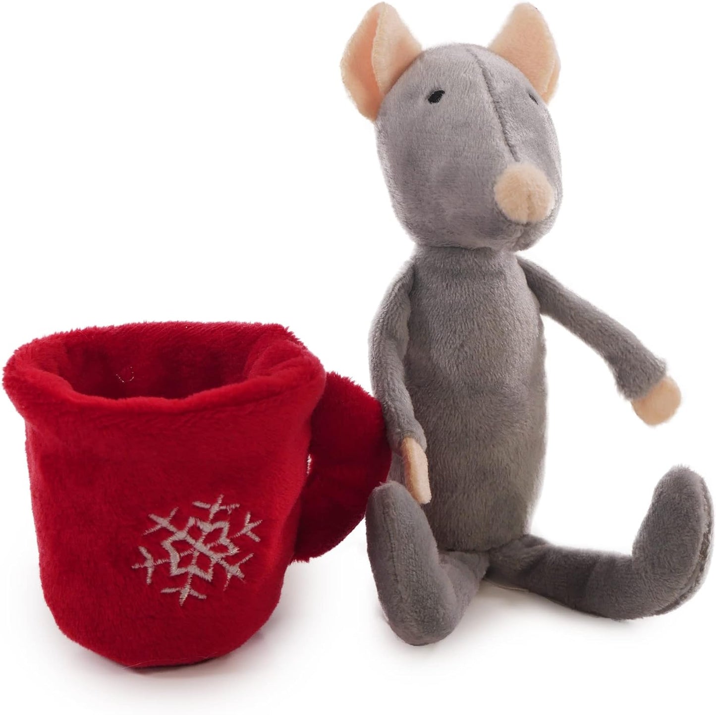 2 in 1 Interactive Cat Toy, Catnip Mouse with Crinkle Teacup Christmas Cat Toy, 17 X 13 X 6Cm