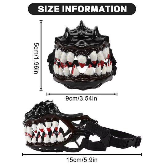 Halloween Dog Muzzle with Teeth Creepy Dog Costume with Large Teeth Spooky Prop Halloween Dog Costume Hilarious Dog Muzzle