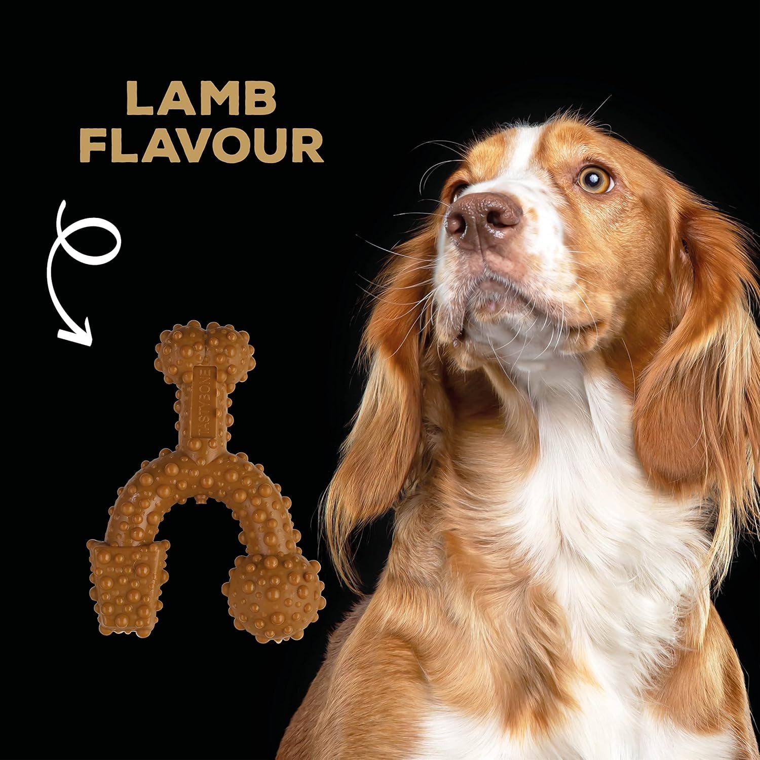Tastybone Triobone Nylon Dog Chew Toy for Small Dogs (Lamb) - Indestructible for Aggressive Chewers, Everlasting Flavour, Strong Healthy Teeth, Made in the UK