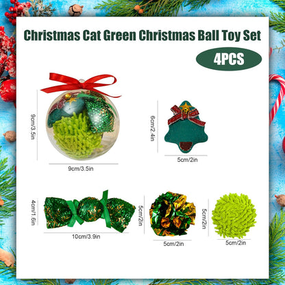 B Christmas Cat Toys Set, Xmas Kitten Gifts, Indoor Cat Toys, Including Mouse, Candy, Crinkle Ball, Plush Ball, Cat Pet Interactive Toys