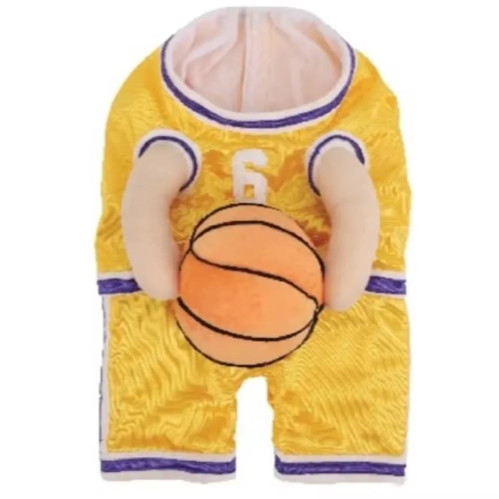 Cute Dog Basketball Costume Halloween Cosplay S/M/L Pet Decoration Clothes Holding Ball Breathable Puppy Player Costume Funny