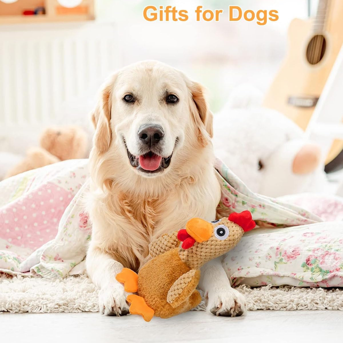 Christmas Squeaky Dog Toy - Small to Large, Interactive Turkey & Plush Chicken, Durable Chew Toy for Boredom, Thanksgiving & Xmas Gifts
