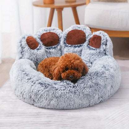 Pet Sofa Cute Bear Paw Shape Comfortable Cozy Pet Sleeping Beds for Small Medium Large Soft Fluffy Cushion Dog Bed