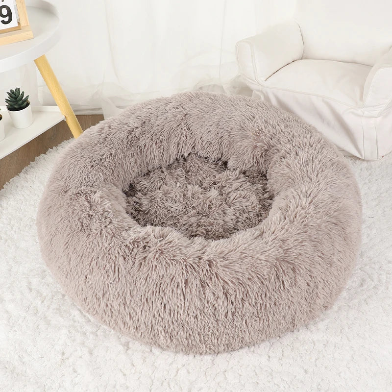 Dog & Cat Bed Donut Shaped Big Large round Basket Plush Bed