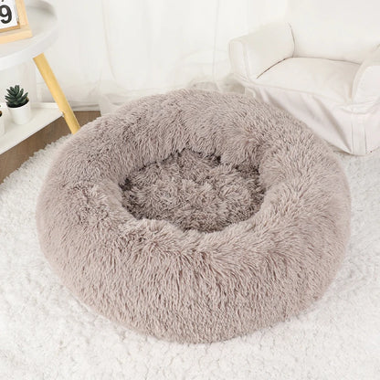 Dog & Cat Bed Donut Shaped Big Large round Basket Plush Bed