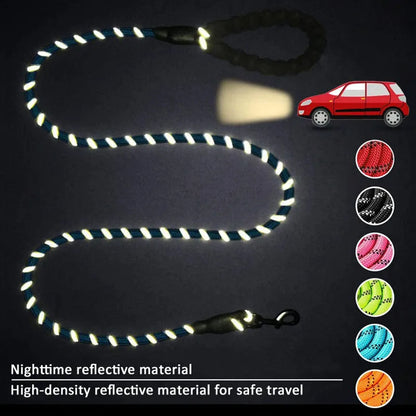 Pet Dog Leash Night Reflection Outdoor Multicolor round Rope for Big Small Medium Large Dog Drag Pull Tow Leash Dog Accessories