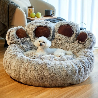 Pet Sofa Cute Bear Paw Shape Comfortable Cozy Pet Sleeping Beds for Small Medium Large Soft Fluffy Cushion Dog Bed