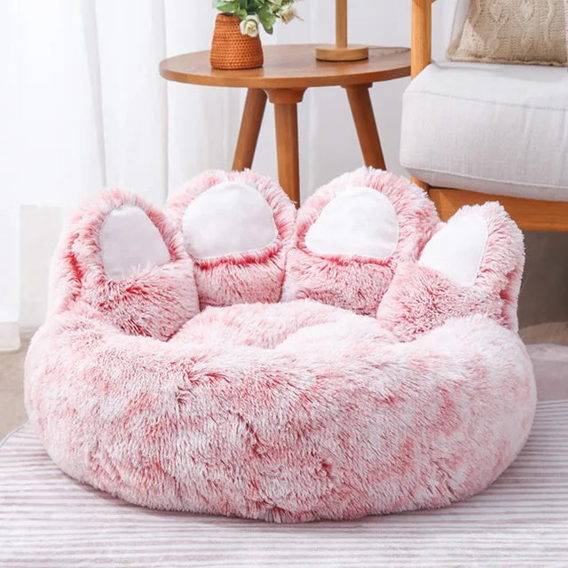 Pet Sofa Cute Bear Paw Shape Comfortable Cozy Pet Sleeping Beds for Small Medium Large Soft Fluffy Cushion Dog Bed