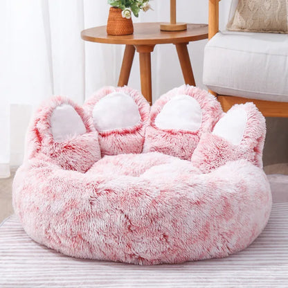 Pet Sofa Cute Bear Paw Shape Comfortable Cozy Pet Sleeping Beds for Small Medium Large Soft Fluffy Cushion Dog Bed