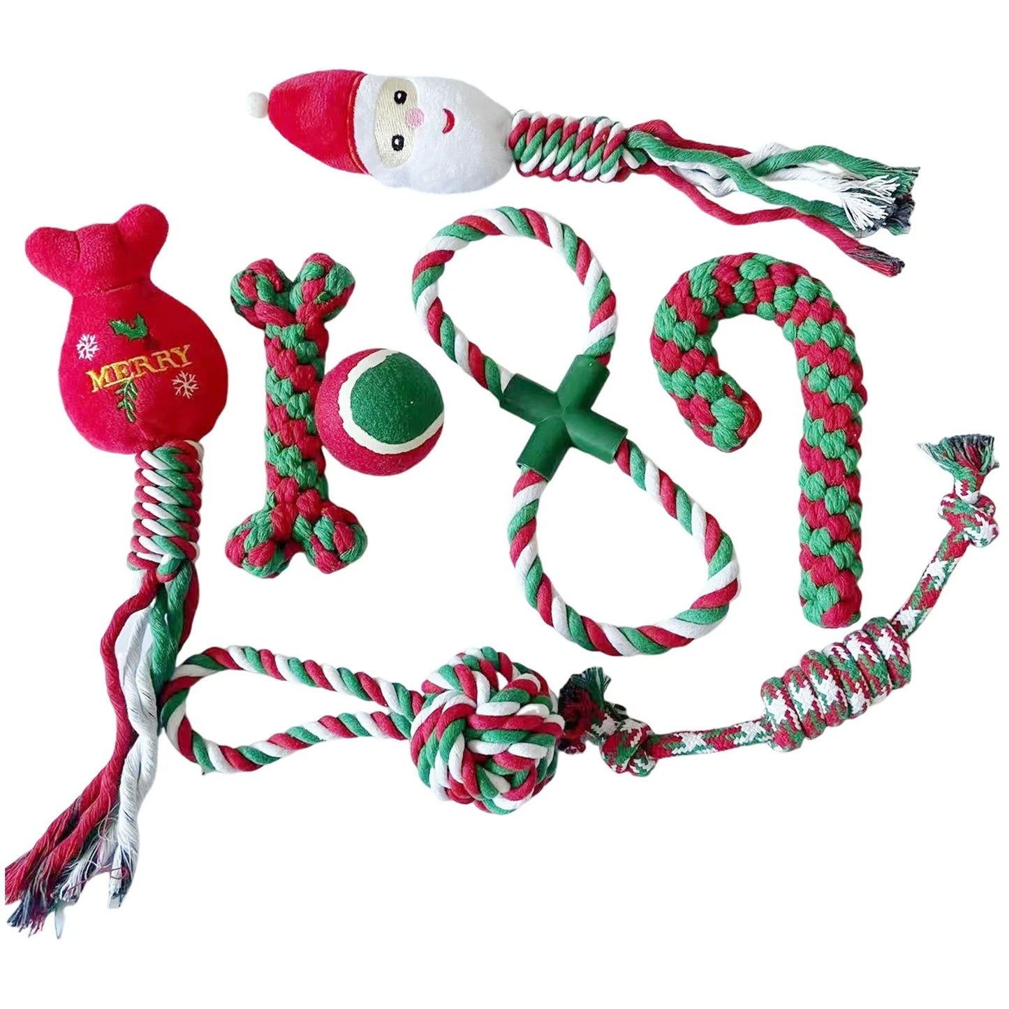 Christmas Dog Chew Rope Toys Sets