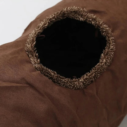 Suede Cat Tunnel for Play - Foldable, Lightweight, Rattling Cloth, Dirt-Resistant, 125/65Cm