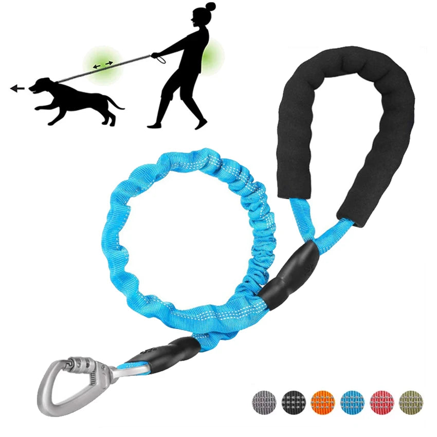Dog Leash Elastic Reflective Pet Leashes with Padded Handle Safe Leader Rope for Dog NO Pull Walking Running Pet Accessories