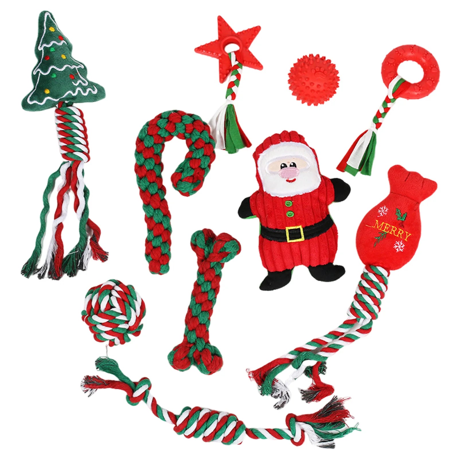 Christmas Dog Chew Rope Toys Sets