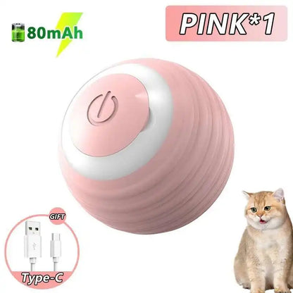 Smart Toy Ball Electronic Interactive Pet Toy Ball USB Automatic Bouncing Rolling Toy Ball with RGB Lights.