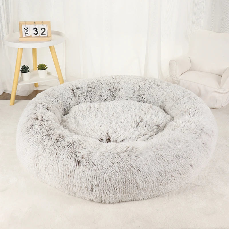 Dog & Cat Bed Donut Shaped Big Large round Basket Plush Bed