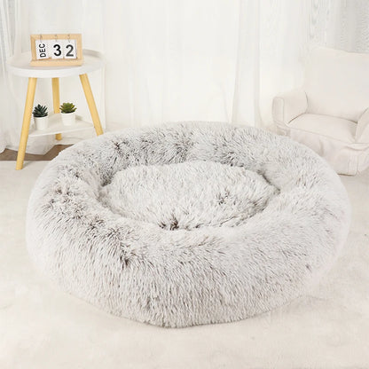 Dog & Cat Bed Donut Shaped Big Large round Basket Plush Bed