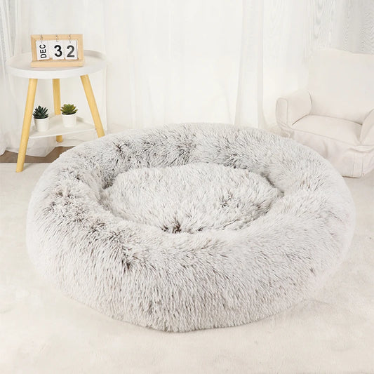 Dog & Cat Bed Donut Shaped Big Large round Basket Plush Bed