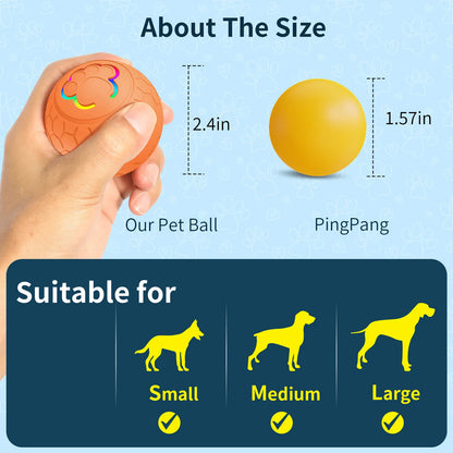 Smart Toy Ball Electronic Interactive Pet Toy Ball USB Automatic Bouncing Rolling Toy Ball with RGB Lights.