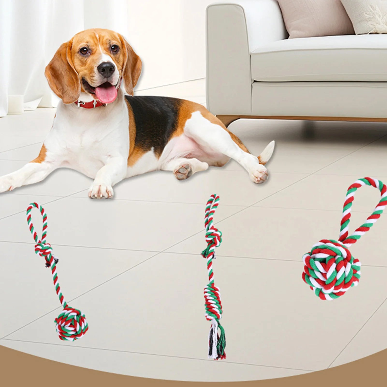 Christmas Dog Chew Rope Toys Sets
