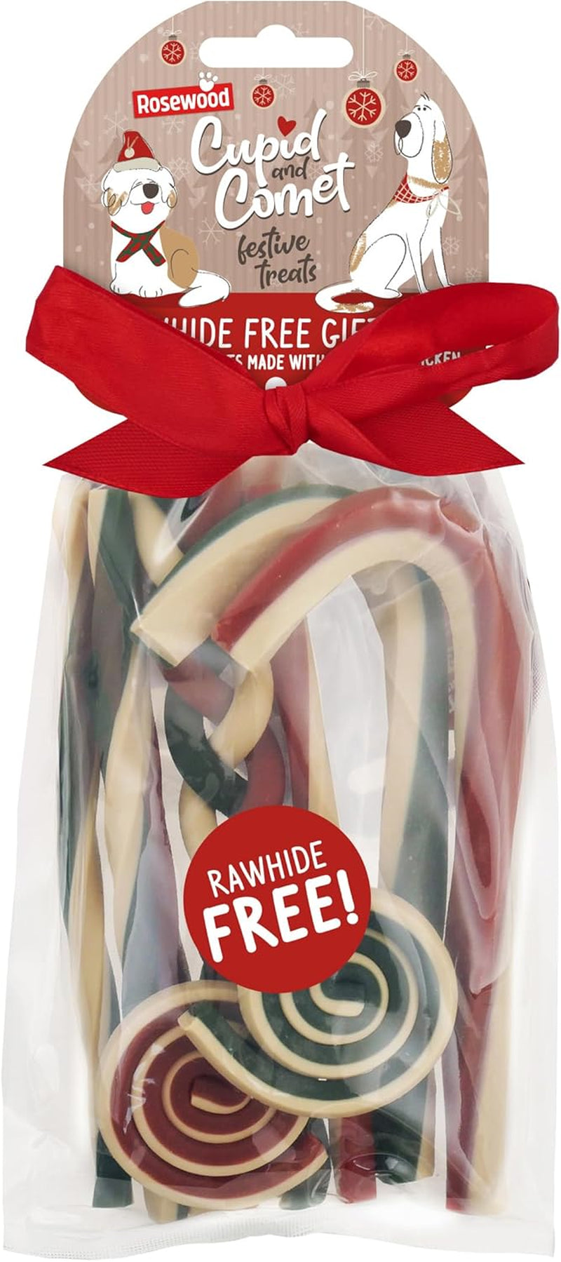 Cupid & Comet Rawhide-Free Festive Dog Treats, Bumper Gift Bag, 280G