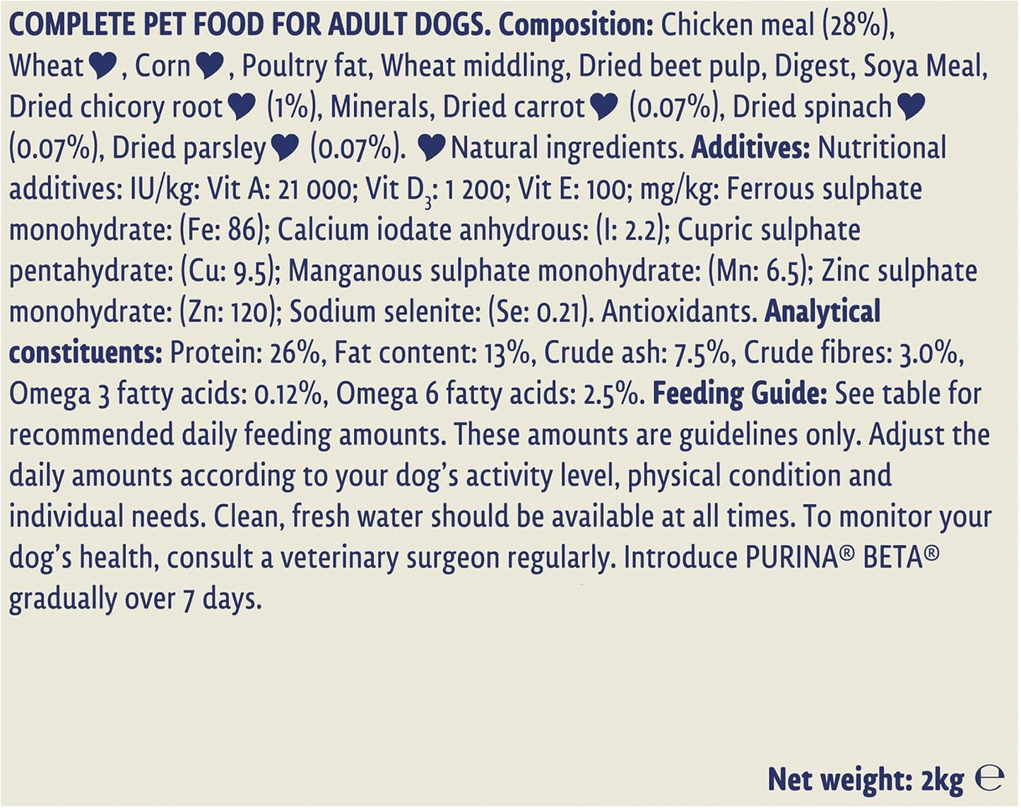 Adult Dry Dog Food Chicken 2Kg