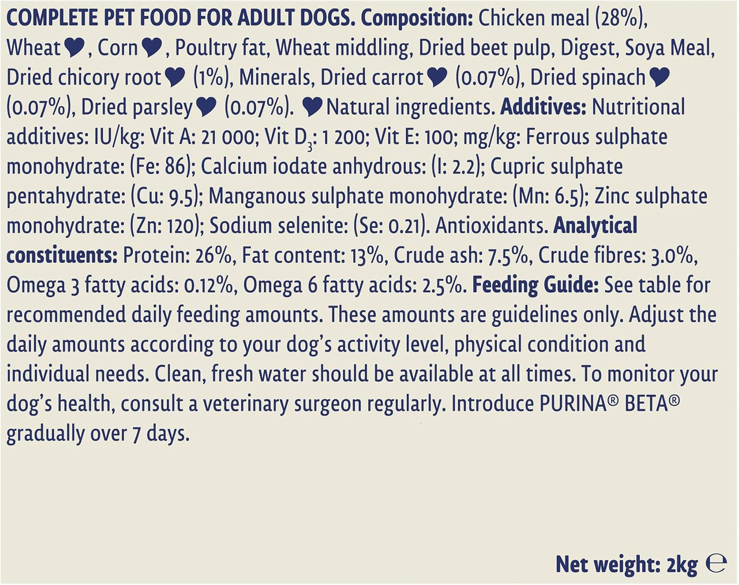 Adult Dry Dog Food Chicken 2Kg