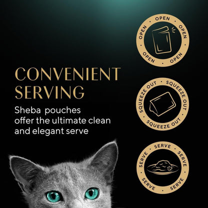 Sheba Fine Flakes in Jelly – Poultry Collection – Wet Cat Food Pouches for Adult