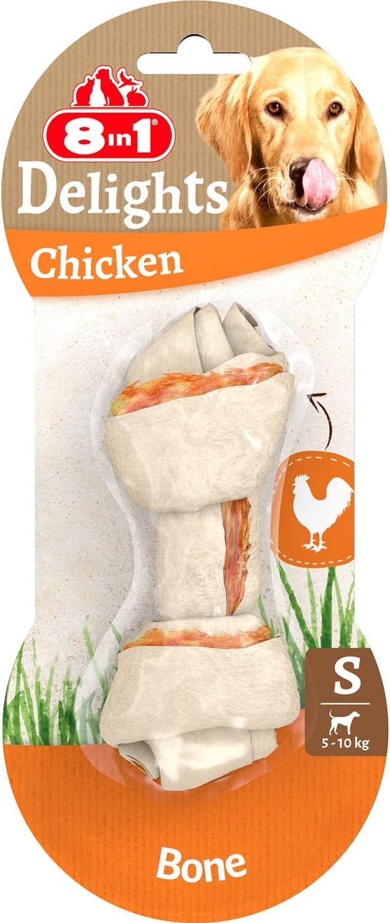 Delights Chicken Chew Bone S, Healthy Chew Snack for Small Dogs, 1 Piece