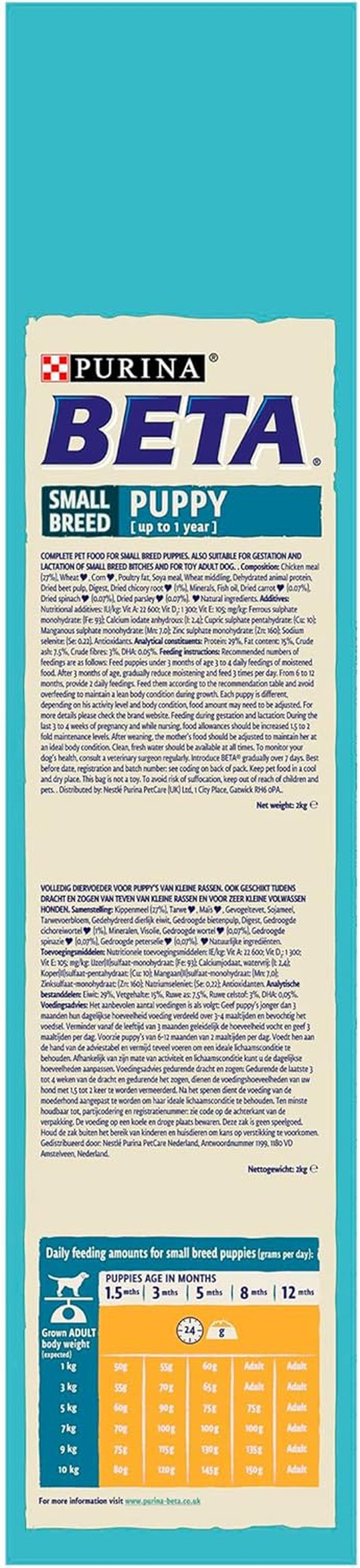 Puppy Small Breed Dry Dog Food Chicken 2Kg