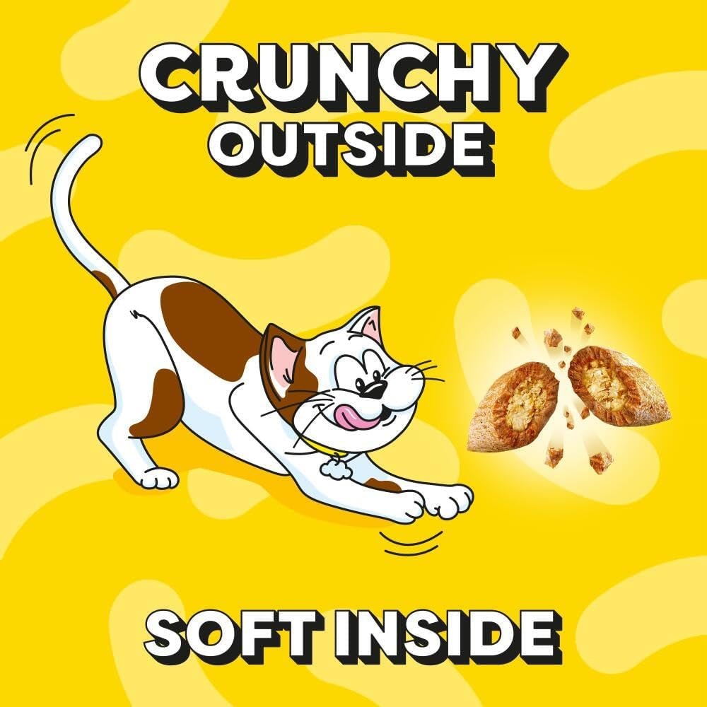 Dreamies Cat Treats, Tasty Snacks with Tempting Chicken, 8 Pouches of 60 G