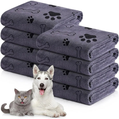 Dog Towel Drying Dog Cat Pet Towel, Puppy Microfiber Quick-Drying Dog Claw Bath Towel, Pet Bath Products Absorbent Medium Dog