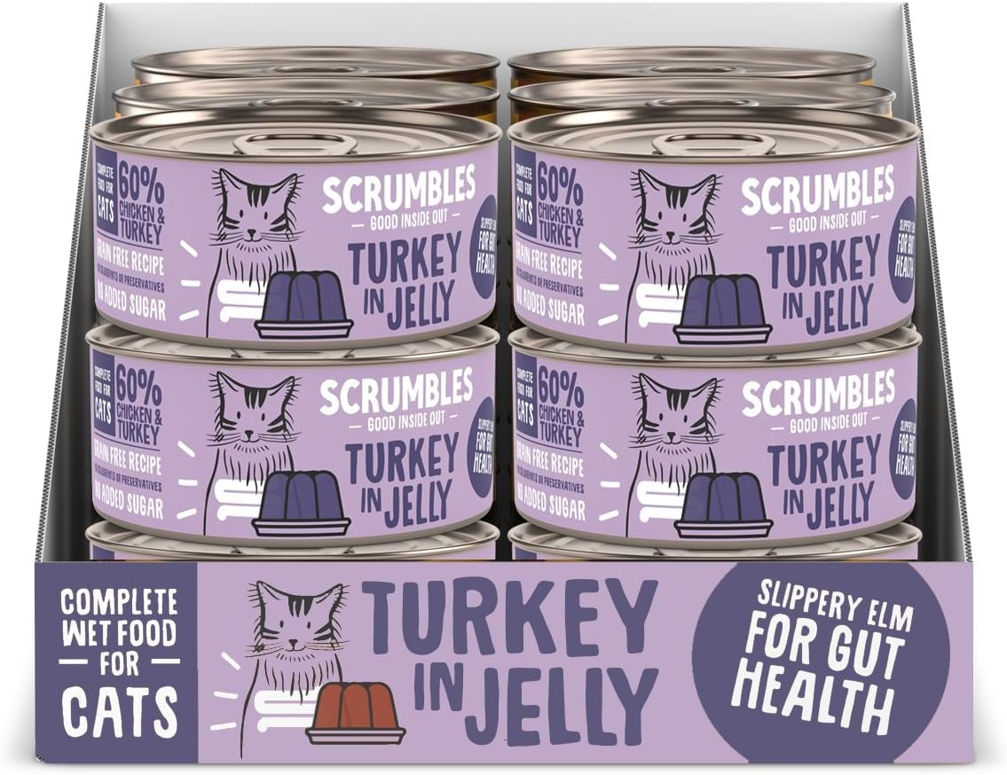 Scrumbles Natural Wet Cat Food, Turkey in Jelly 18X 80G