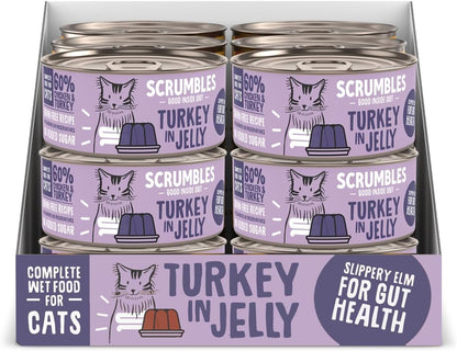 Scrumbles Natural Wet Cat Food, Turkey in Jelly 18X 80G