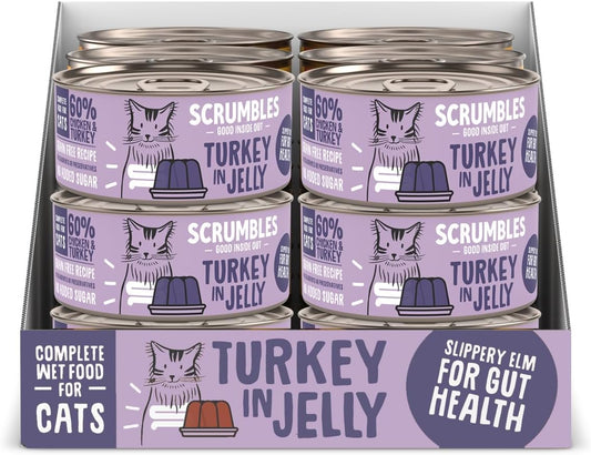 Scrumbles Natural Wet Cat Food, Turkey in Jelly 18X 80G