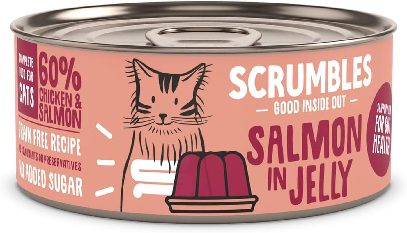 Scrumbles Natural Wet Cat Food, Salmon in Jelly 18X 80G
