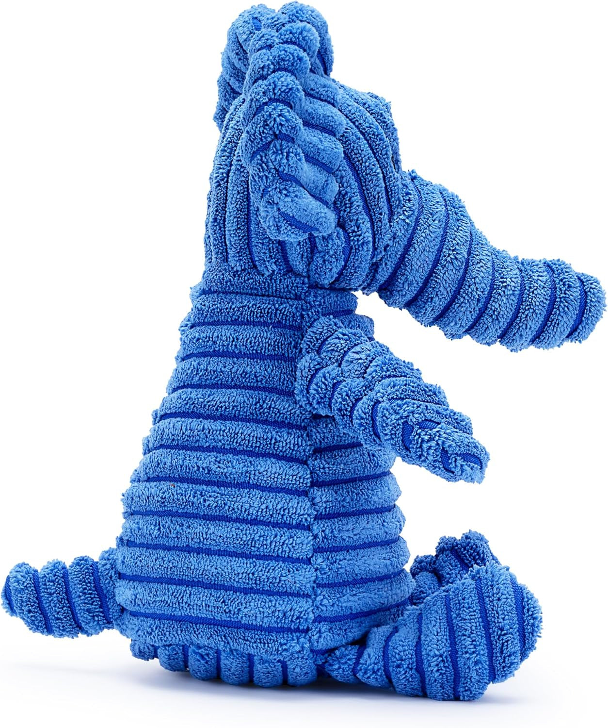 Blue Elephant Plush Dog Toy with Squeaker – Soft, Durable, Ribbed Plush for Cuddling and Play. Perfect for Small and Medium Dogs Who Enjoy a Squeaky Toy for Comfort and Interaction.