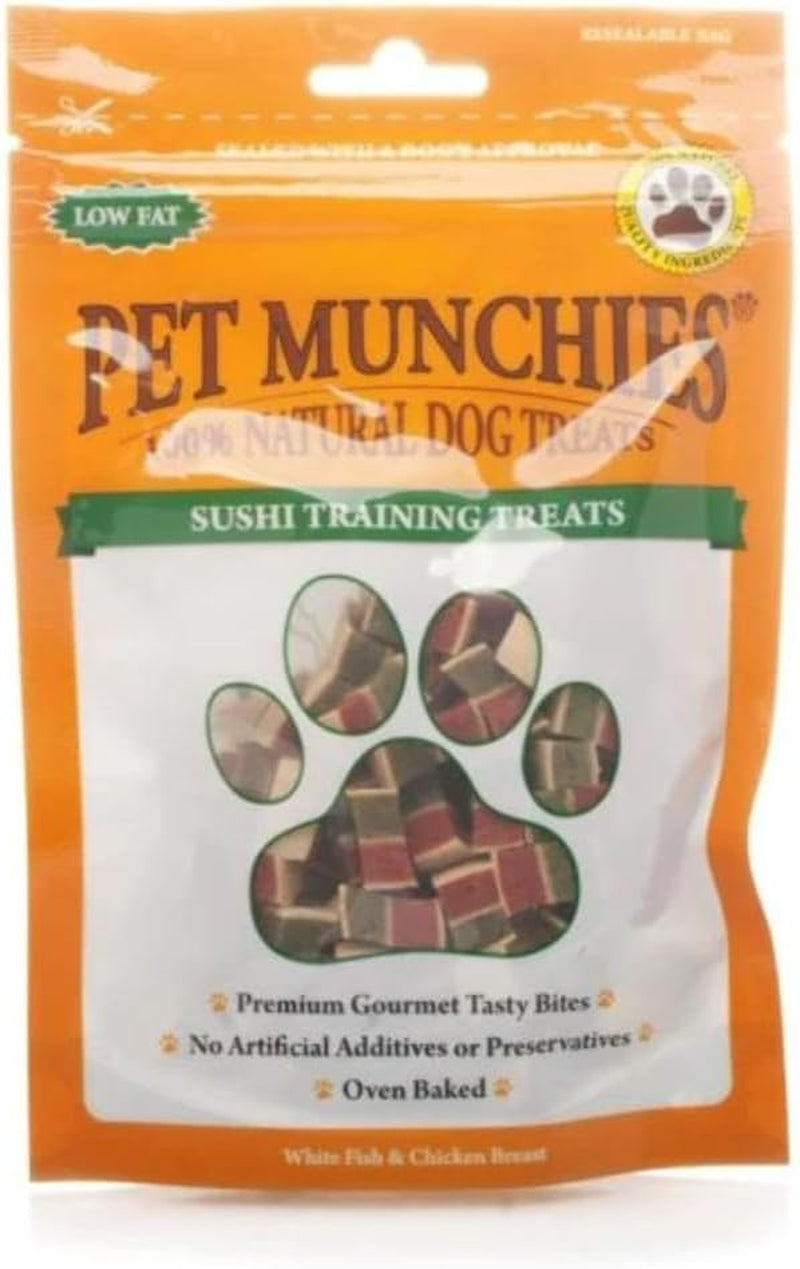 Sushi Dog Training Treats, Oven Baked Tasty Bites with Natural Real Meat, Low in Fat 50G