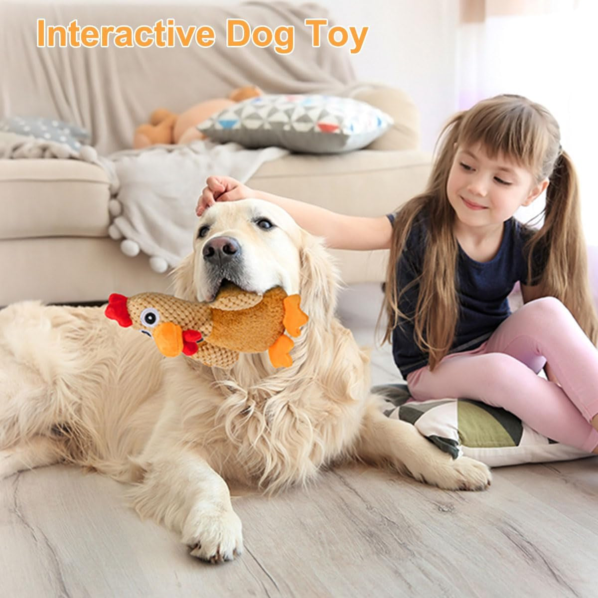 Christmas Squeaky Dog Toy - Small to Large, Interactive Turkey & Plush Chicken, Durable Chew Toy for Boredom, Thanksgiving & Xmas Gifts