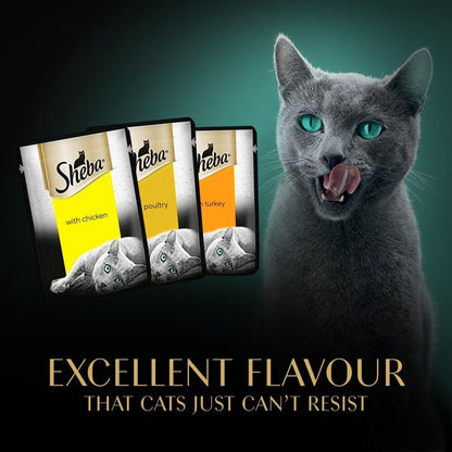 Sheba Cat Wet Food - Fresh and Fine - Cat Pouches Poultry in Gravy - 50 X 50 G Pack