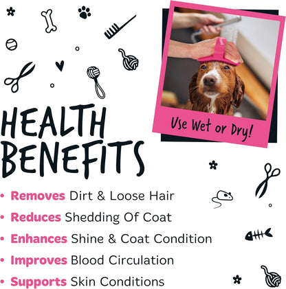 Bugalugs Dog Shampoo Bath Brush & Cat Brush 2 Pack, Use Wet or Dry as Dog Grooming Brush for Grooming & Bathing Use Alongside Our Dog No Rinse Shampoo for Smelly Dogs & Cats (Black (2 Pack))