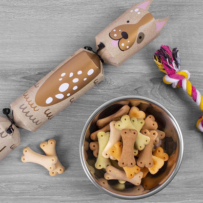 Dog Christmas Cracker Pet Xmas Rope Toy Gift Festive Novelty Brown Puppy