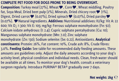 Light Adult Dry Dog Food Turkey 2Kg