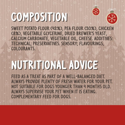 Cupid & Comet Rawhide-Free Festive Dog Treats, Bumper Gift Bag, 280G