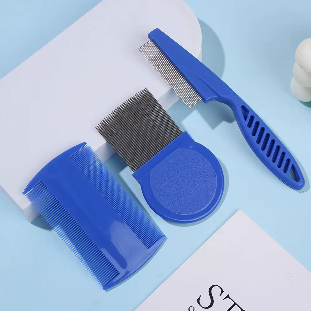 6 Pcs/Set Pet Flea Comb Stainless Steel Head Lice Comb Fine Tooth Dogs Cats Grooming Combs Dematting Tool Pet Tear Stain Remove